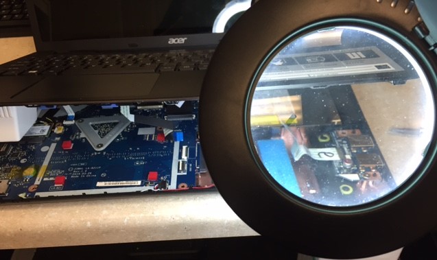 Magnifying glass used during forensics investigation