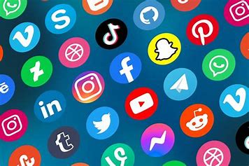 various multi colored social media icons