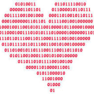 heart made of binary code